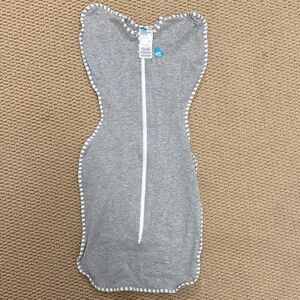 Love to dream Gray Swaddle with White Trim